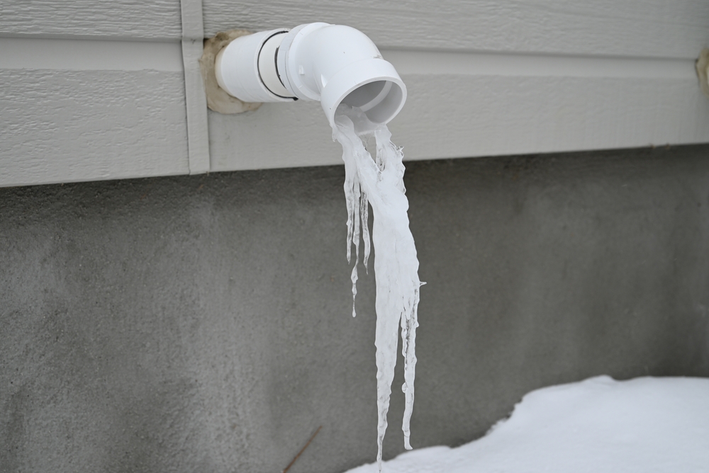 a frozen furnace exhaust.